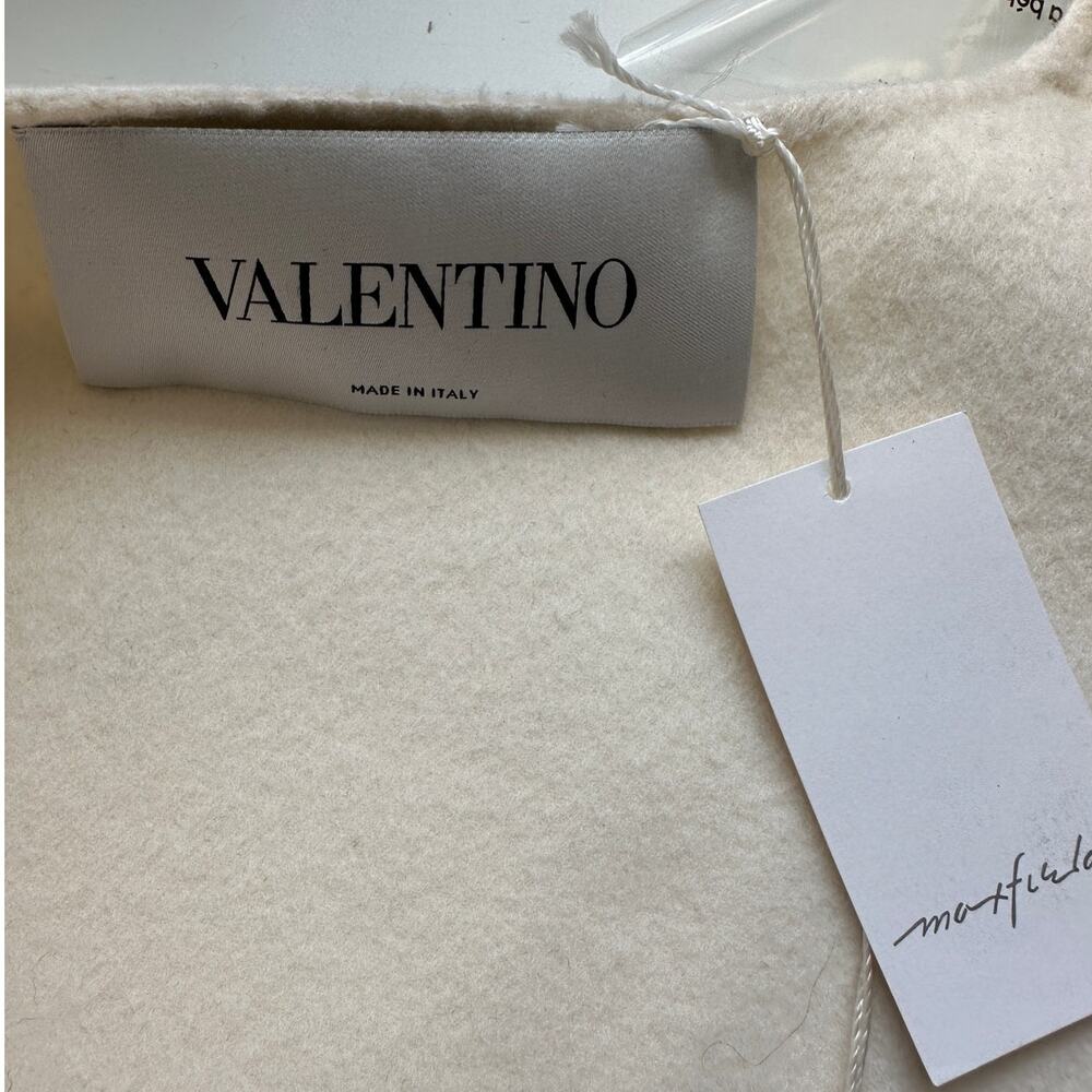 NWT Valentino Cream & Black Wool Cashmere Blend Cape 44 / 8 - Picture 9 of 16